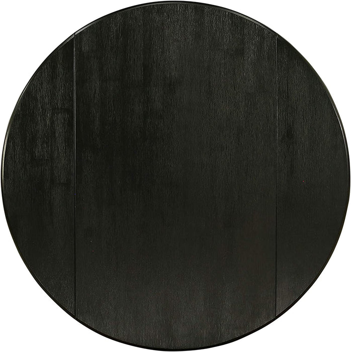 Wood Dining Room Table with round Tabletop, Black Finish