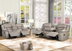 Taupe Reclining Sofa and Loveseat with Console
