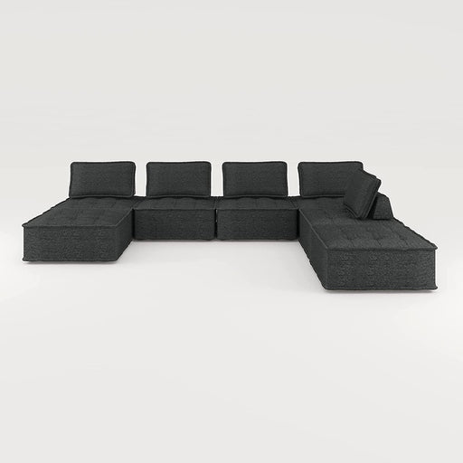 Dark Grey U-Shaped Modular Sectional Sofa