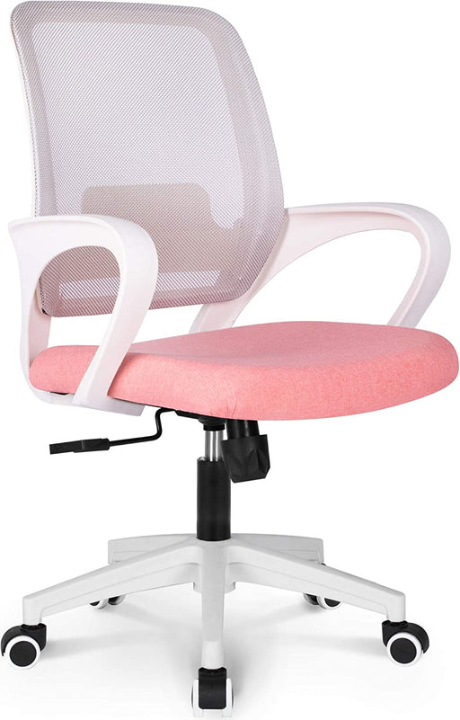 Ergonomic Pink Office Chair with Lumbar Support