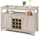 Gray Wood Dining Table with Cabinets, Drawers, and Wine Storage