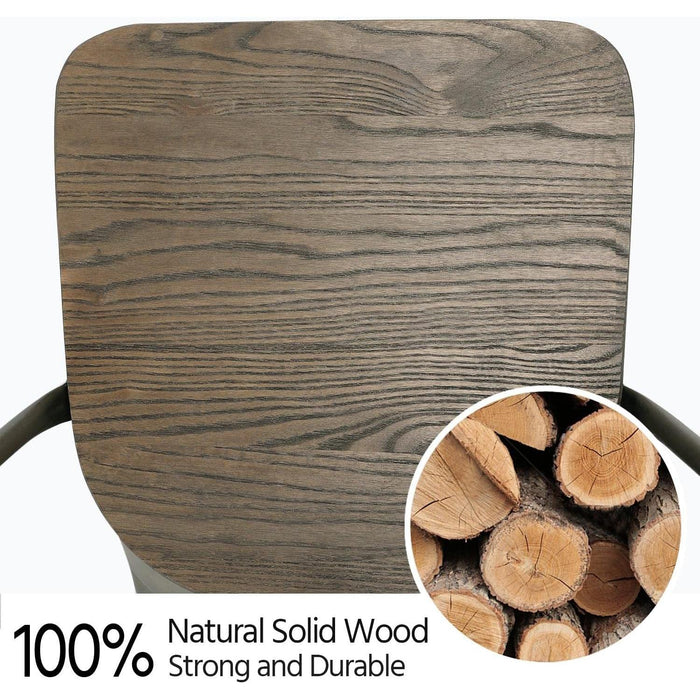 Metal Dining Chairs Set of 4, Gun Metal