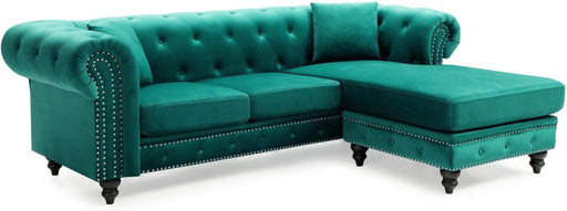 Nola Green Sofa Chaise - 3 Boxes