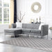 Modern Grey Velvet Sectional Sofa