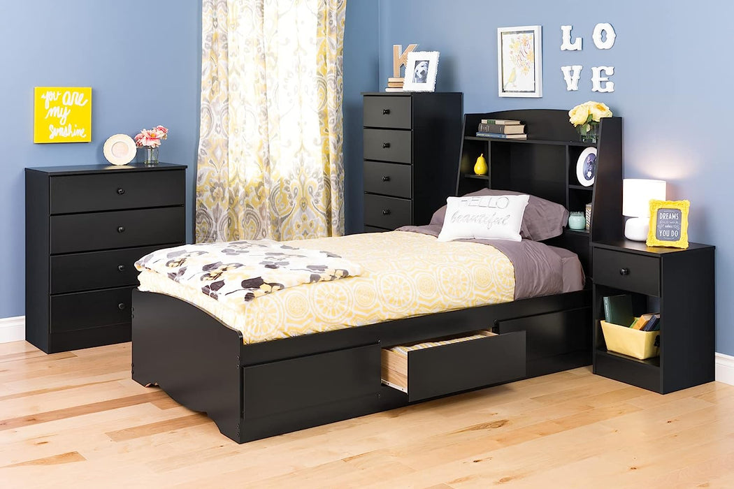 Black Astrid 6 Drawer Tall Chest for Bedroom