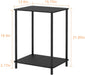 Industrial 2-Tier Nightstands Set of 2, Black