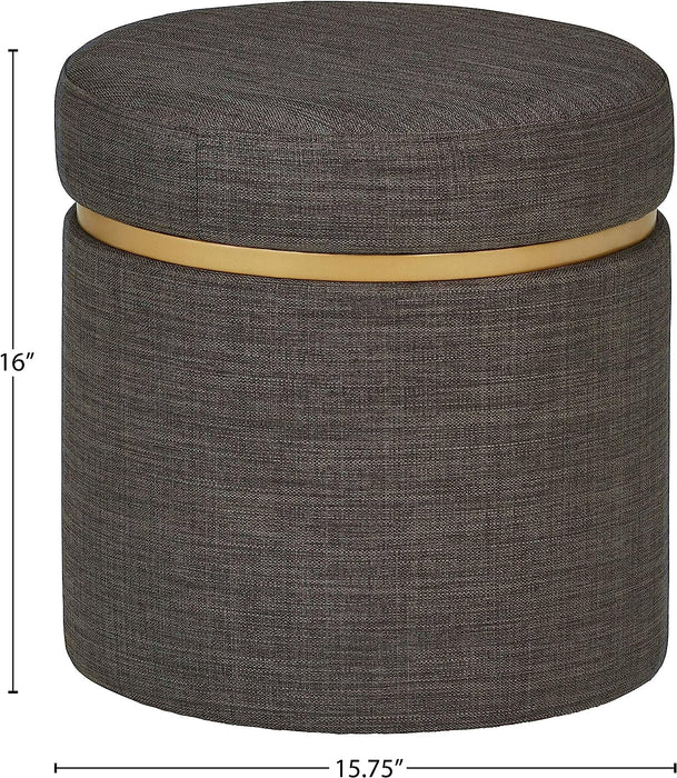 Dark Grey Upholstered Storage Ottoman by Amazon