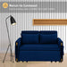Convertible Velvet Sofa Bed with Storage, Blue