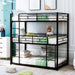 Black Triple Bunk Bed with Built-In Ladder