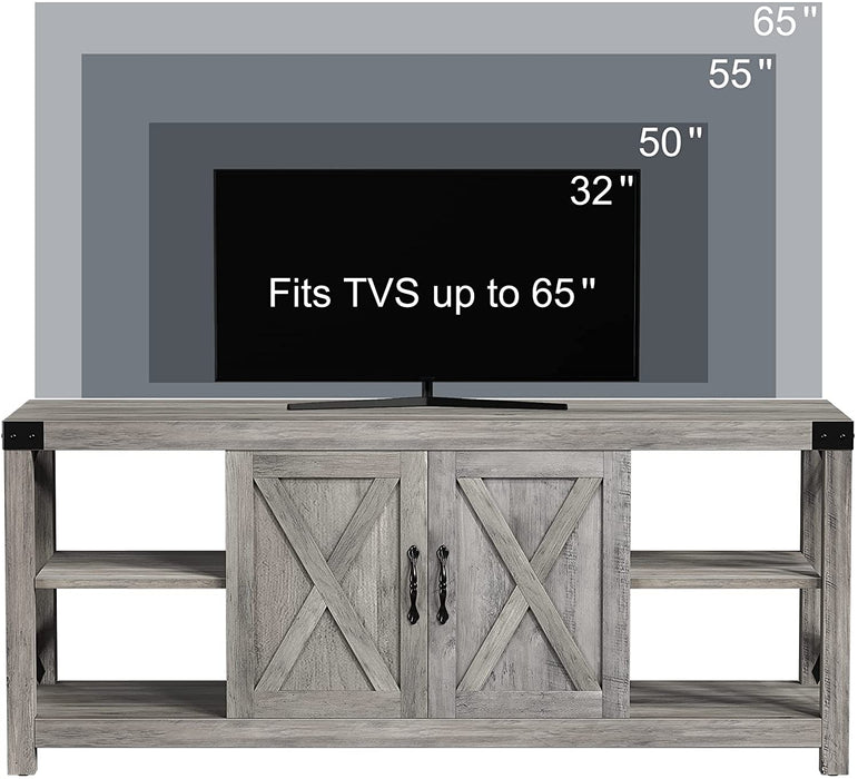 Farmhouse Grey TV Stand for 50-65 Inch Tvs