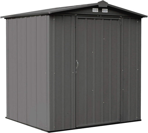 6' X 5' EZEE Galvanized Steel Low Gable Shed Charcoal, Storage Shed with Peak Style Roof