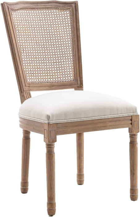 Rattan French Bistro Farmhouse Dining Chairs Set of 4