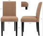 Urban Fabric Parson Chairs Set of 4, Solid Wood Legs, Brown