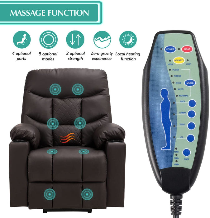 Power Lift Recliner Chair with Massage and Heat