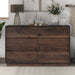 Mid-Century 6-Drawer Dresser, Dark Brown