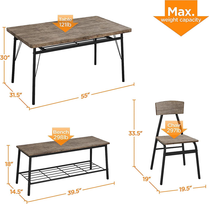 Drift Brown Wooden & Metal 6-Piece Dining Set