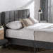 Gray King Upholstered Platform Bed Frame W/ Wood Slat Support