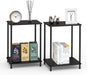 Industrial 2-Tier Nightstands Set of 2, Black