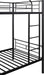 Twin over Twin Metal Bunk Bed with Ladder, Black