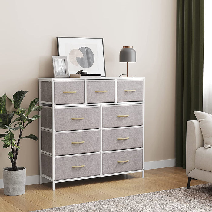 Tall Fabric Dresser of Chest with 9 Drawers