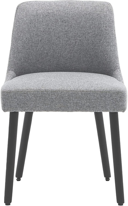 Set of 2 Grey Performance Fabric Dining Chairs