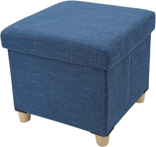 Navy Ottoman Cube with Tray and Legs