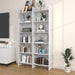 White 6-Tier Bookshelf for Home Display Storage