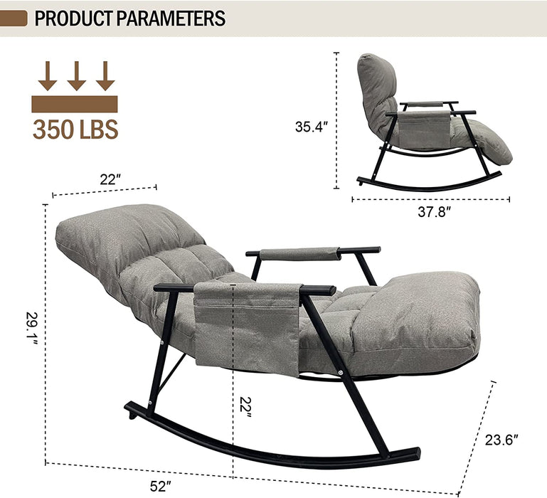 Light Grey Adjustable Rocking Nursery Chair