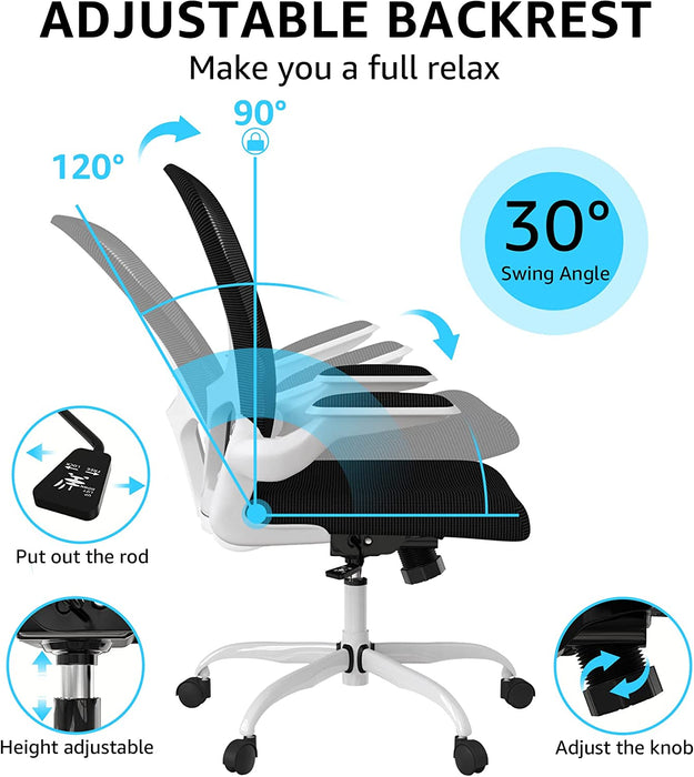 Breathable Mesh Swivel Chair with Lumbar Support