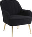 Golden-Legged Black Teddy Chair for Home Office