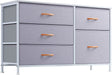 Light Grey 5 Drawer Wide Dresser with TV Stand