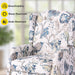 Upholstered Wingback Recliner Chair, Padded, Blue Floral