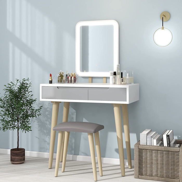 Vanity Table Set with Adjustable Brightness