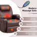 Swivel Rocker Recliner W/Massage, Heat, Remote, Cup Holders, Brown