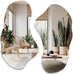 Irregular Wall Mirror, Set of 2, 31.5 X 17.5, Asymmetrical Curvy Groovy Blob Decor for Living Room Entryway Bathroom