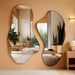 Irregular Wall Mirror, Set of 2, 31.5 X 17.5, Asymmetrical Curvy Groovy Blob Decor for Living Room Entryway Bathroom