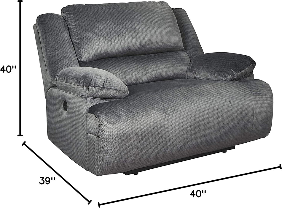 Signature Design by Ashley Clonmel Wide, Power Recliner, Charcoal Gray