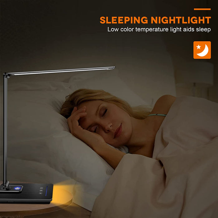 LED Desk Lamp with Night Light and USB Port