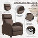 Brown Fabric Recliner Sofa with Thick Cushion