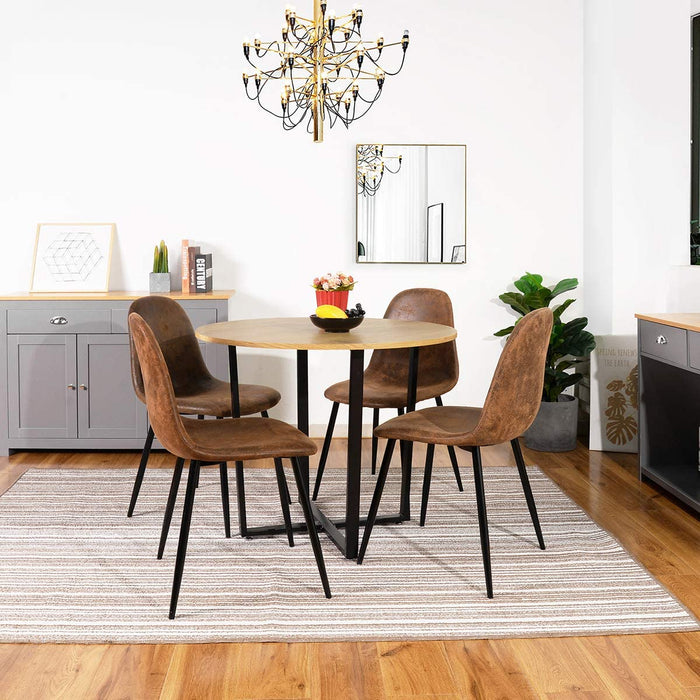 Rustic Brown Metal Dining Chairs