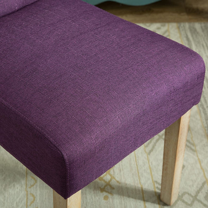 Habit Solid Wood Tufted Parsons Purple Chair, Set of 2