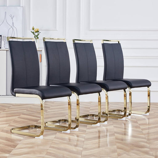 Modern Dining Chairs Set of 4, Side Dining Room Chairs with Golden Legs