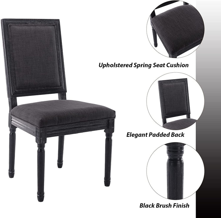 Black Upholstered Dining Chairs Driftwood, Set of 4