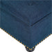 Blue Linen Ottoman with Storage by FHW