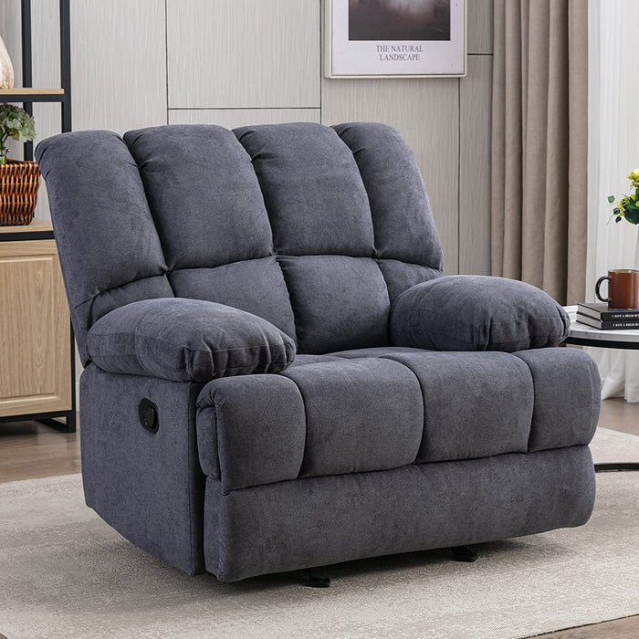 Oversized Rocker Recliner Chair, Grey