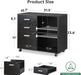 Black Wood File Cabinet with Printer Stand