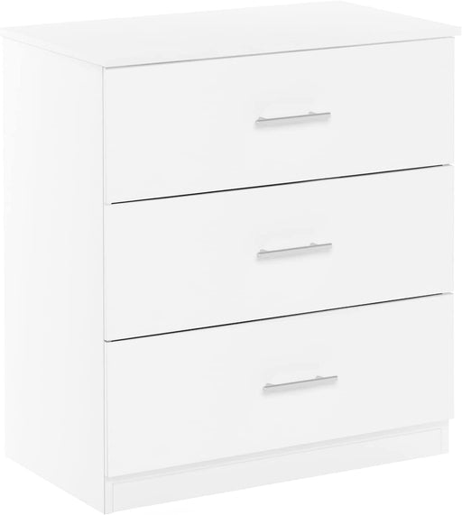 Simple White 3-Drawer Dresser with Handle