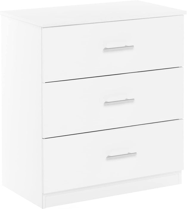 Solid White Simple Design 3-Drawer Dresser