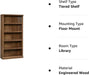 Oiled Oak Split Bookcase with 5 Shelves