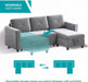 Light Grey Reversible Sleeper Sectional